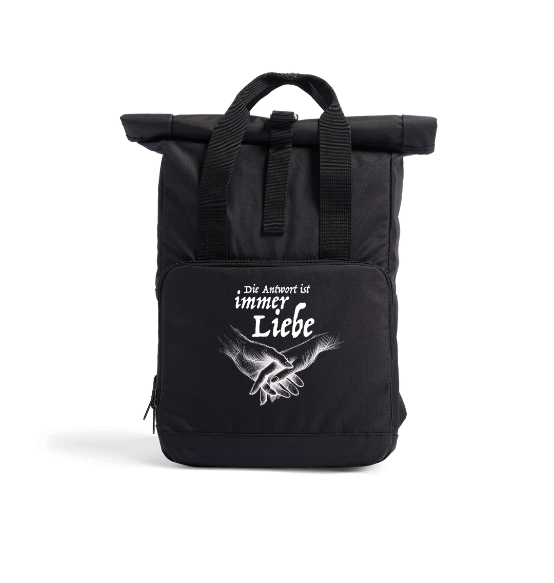 Black Antwort Recycled Twin handle Roll-Top Backpack