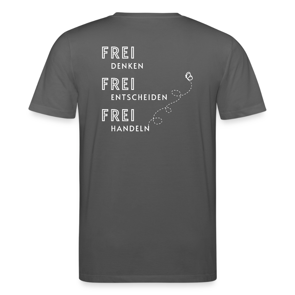 Gesundheit schafft Freiheit (FREI) / 100% Bio T-Shirt Herren - Anthrazit
