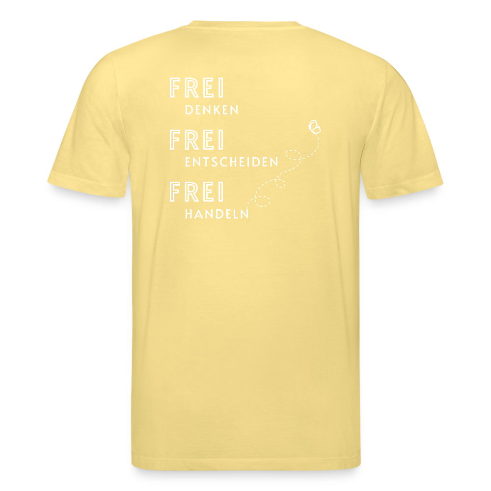 Gesundheit schafft Freiheit (FREI) / 100% Bio T-Shirt Herren - Gelb Viva 