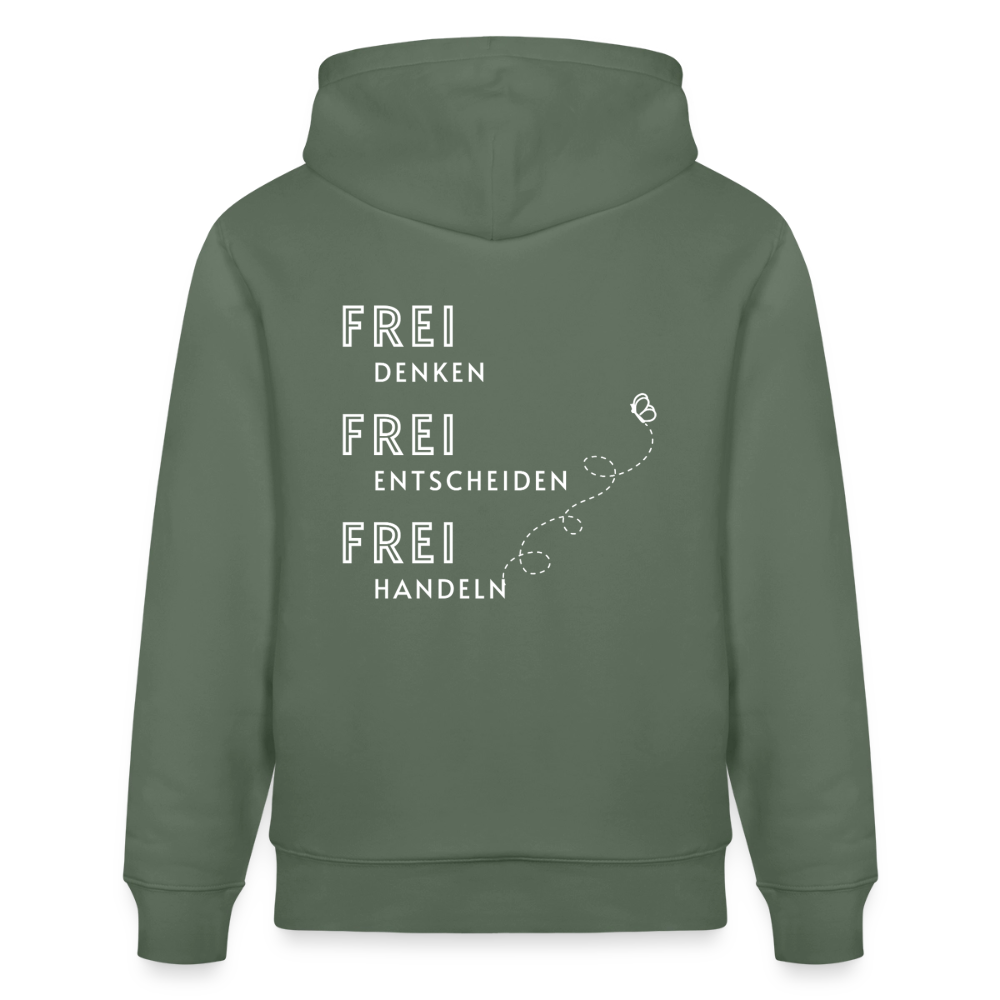 Gesundheit schafft Freiheit (FREI) / 100% Bio Unisex-Kapuzenpullover - Tanngrün