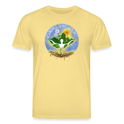 Gesundheit schafft Freiheit (Zurück zur Natur) / 100% Bio T-Shirt Herren - Gelb Viva 