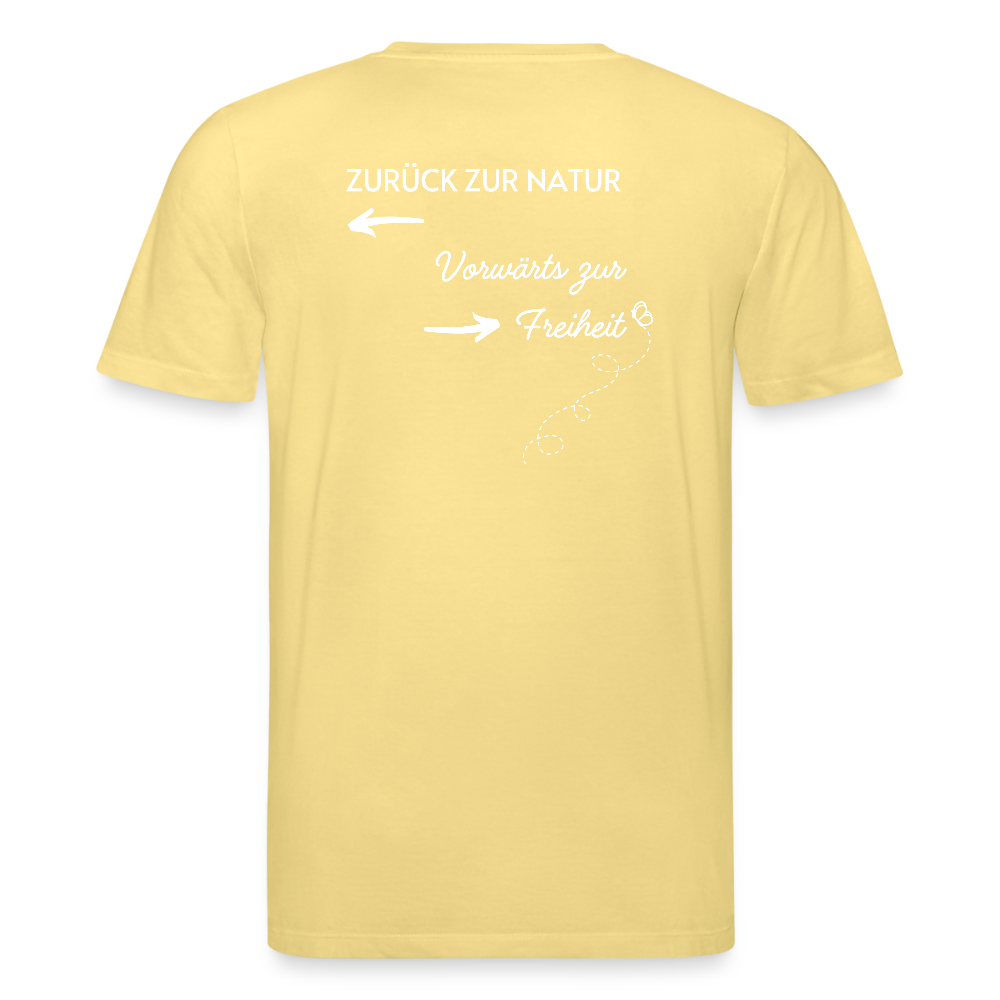 Gesundheit schafft Freiheit (Zurück zur Natur) / 100% Bio T-Shirt Herren - Gelb Viva 