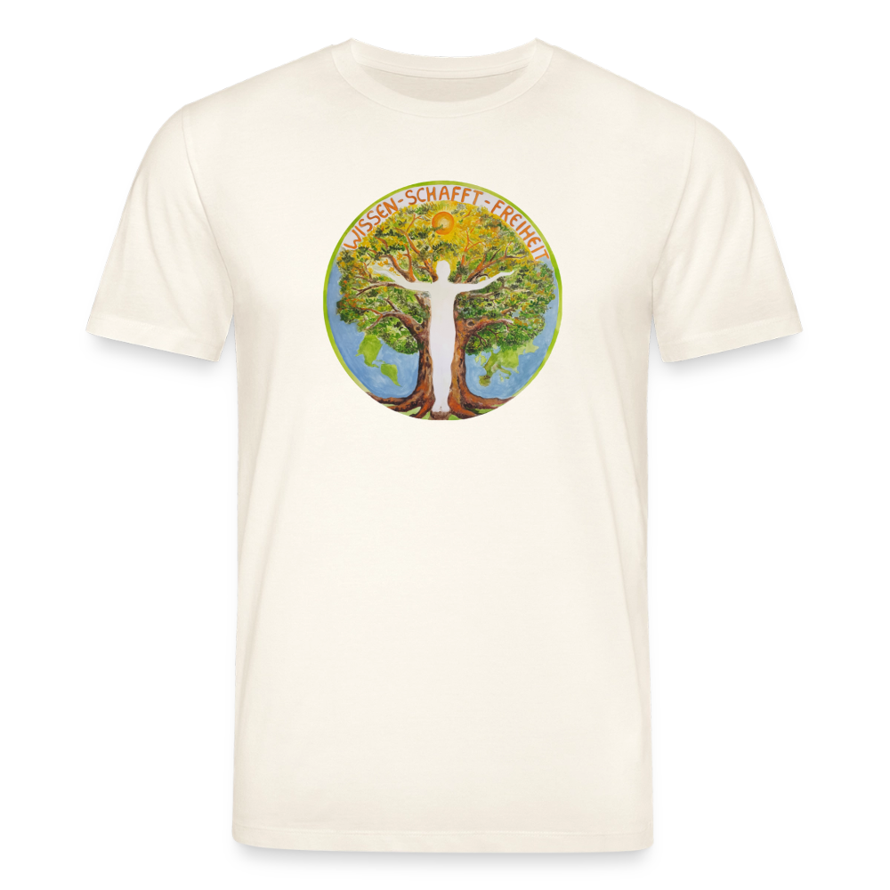Wissen schafft Freiheit (Natürlich) / 100% Bio T-Shirt Herren - Naturweiß 