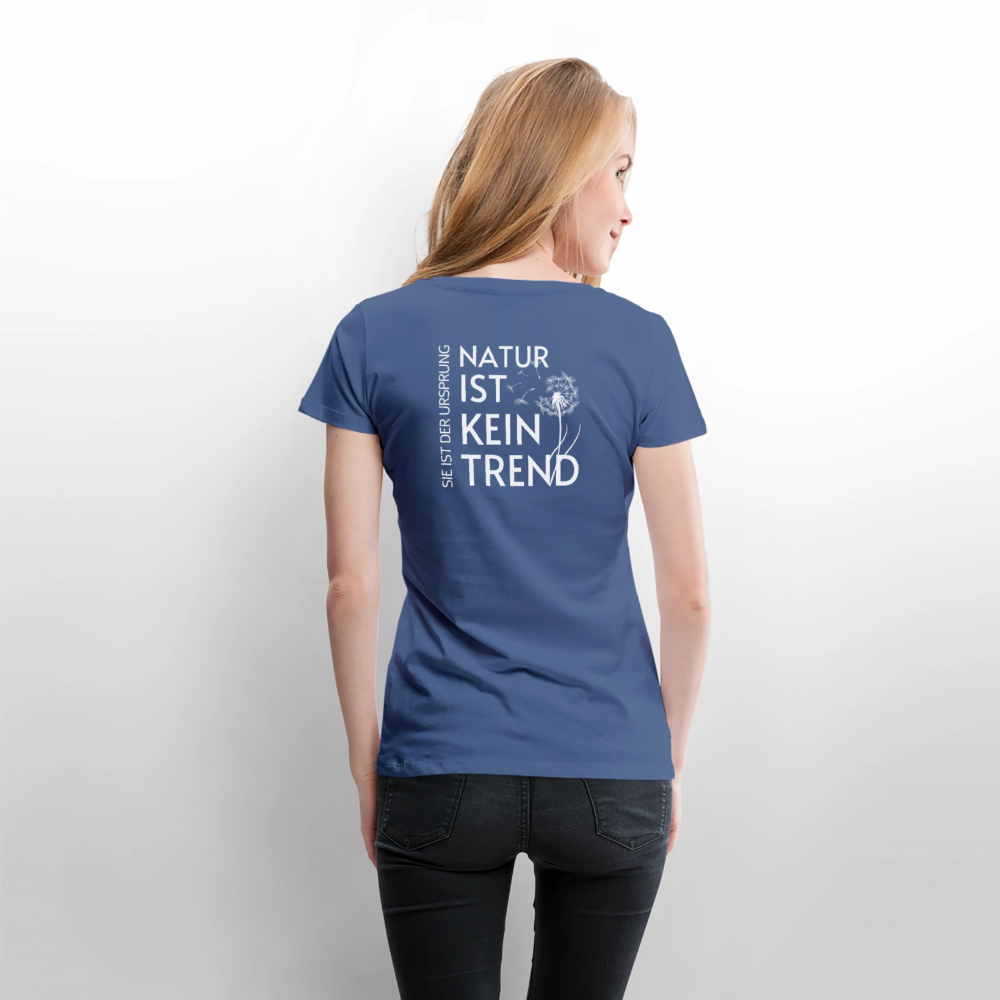 Gesundheit schafft Freiheit (Natur ist kein Trend) / 100% Bio Frauen Premium T-Shirt (weiß) - Taubenblau