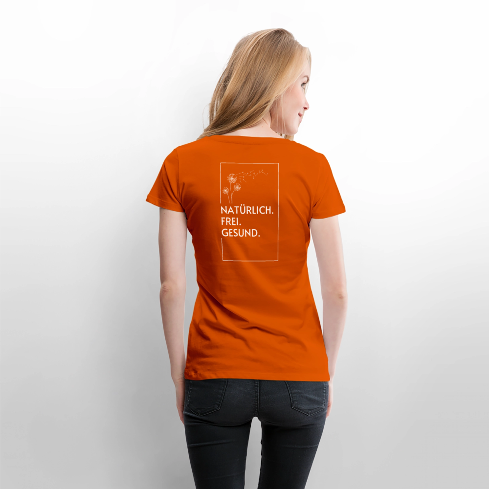 Gesundheit schafft Freiheit (Natürlich) / 100% Bio Frauen Premium T-Shirt (weiß) - Orange 
