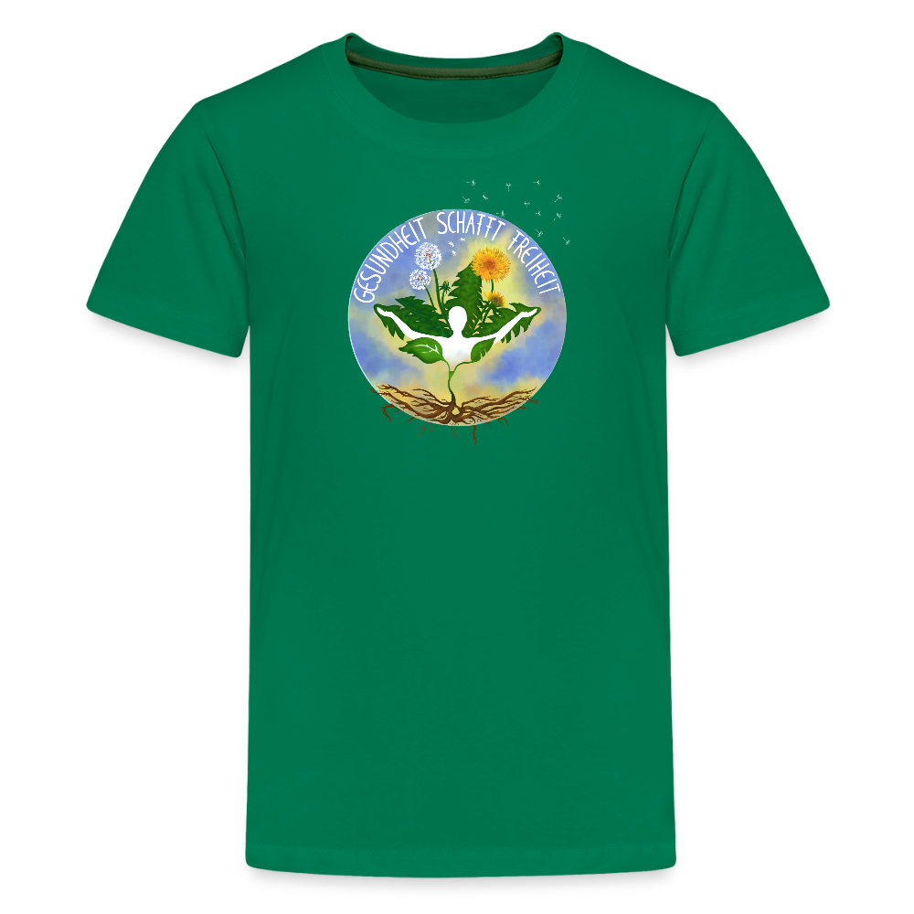 Gesundheit schafft Freiheit (Eins mit der Natur) / Teenager Premium T-Shirt - Kelly Green