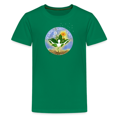 Gesundheit schafft Freiheit (Eins mit der Natur) / Teenager Premium T-Shirt - Kelly Green