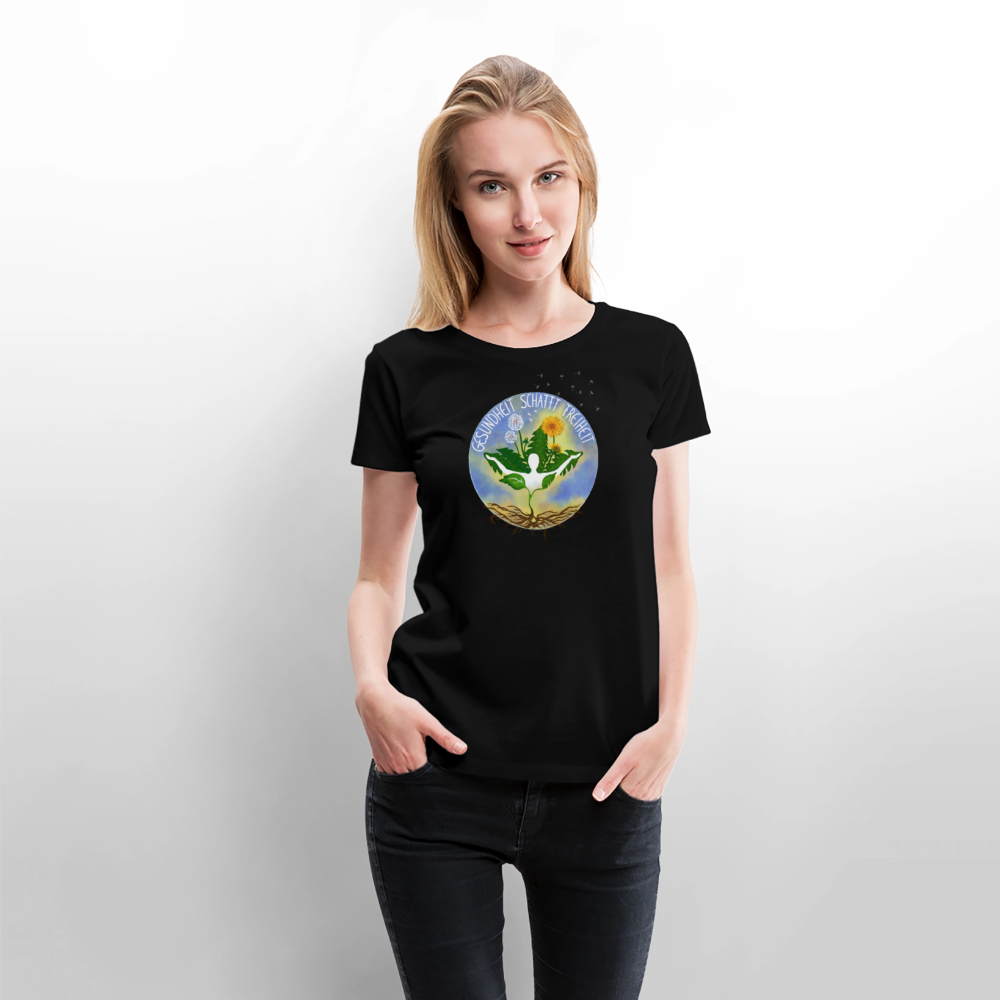 Gesundheit schafft Freiheit (Natur ist kein Trend) / 100% Bio Frauen Premium T-Shirt (weiß) - Schwarz
