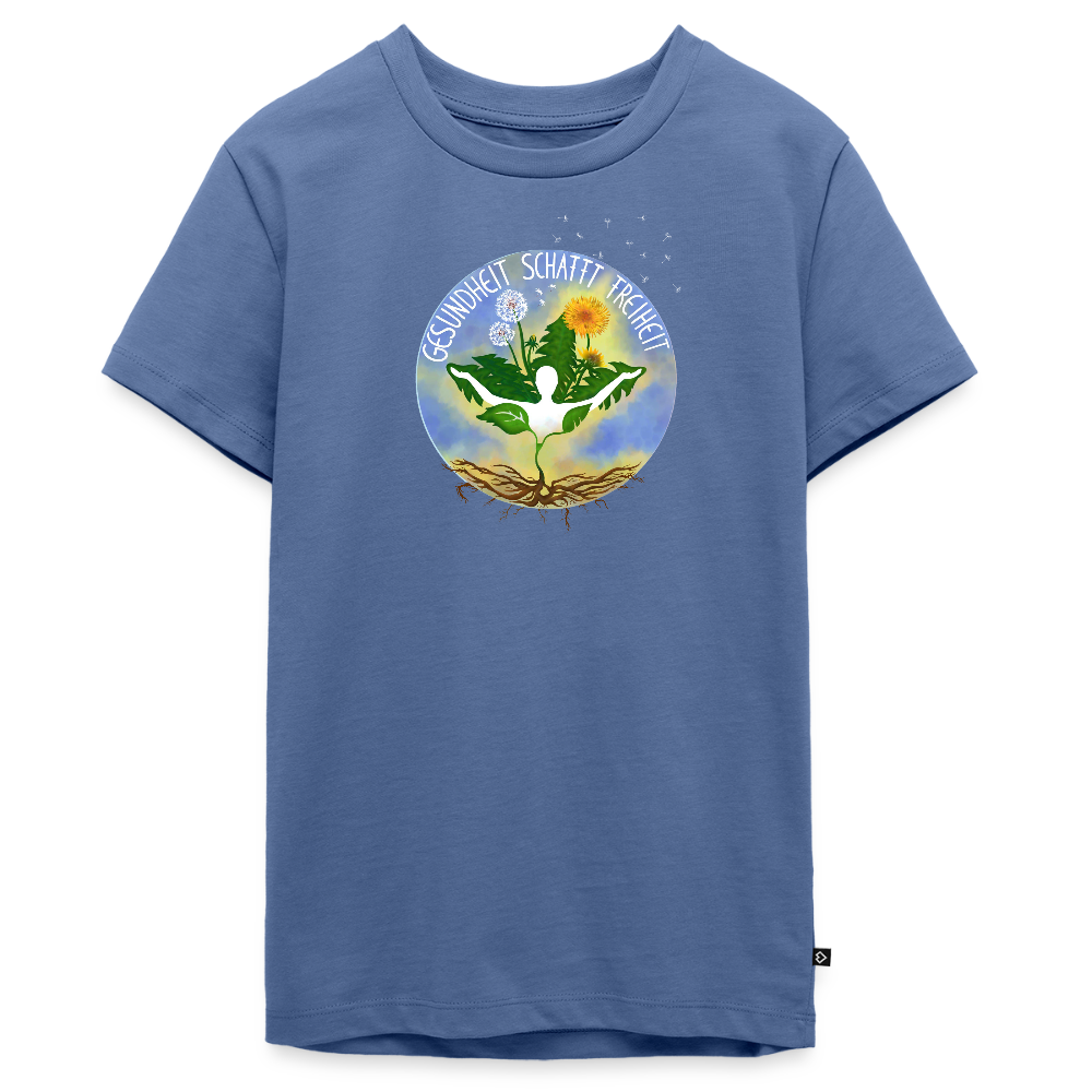 Gesundheit schafft Freiheit (Stark wie Löwenzahn) / Teenager Premium T-Shirt - Taubenblau