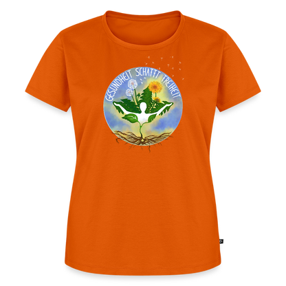 Gesundheit schafft Freiheit (Eins mit der Natur) / 100% Bio Frauen Premium T-Shirt (weiß) - Orange 
