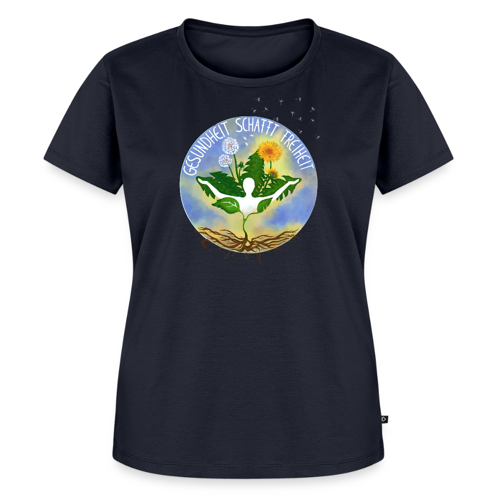 Gesundheit schafft Freiheit (Natur ist kein Trend) / 100% Bio Frauen Premium T-Shirt (weiß) - Navy
