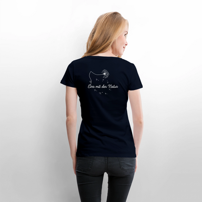 Gesundheit schafft Freiheit (Eins mit der Natur) / 100% Bio Frauen Premium T-Shirt (weiß) - Navy