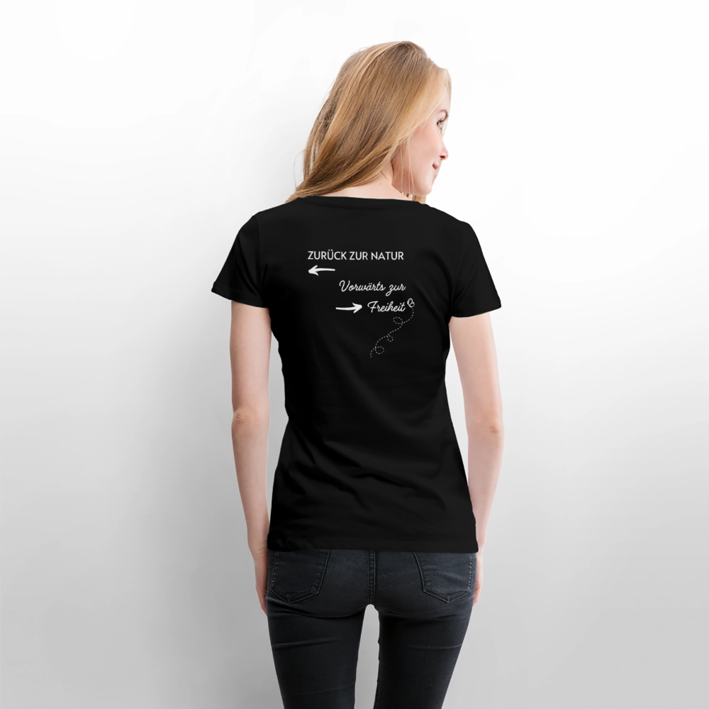 Gesundheit schafft Freiheit (Zurück zur Natur) / 100% Bio Frauen Premium T-Shirt (weiß) - Schwarz