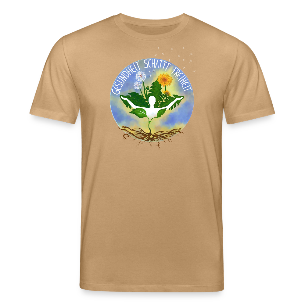 Gesundheit schafft Freiheit (FREI) / 100% Bio T-Shirt Herren - Karamell 