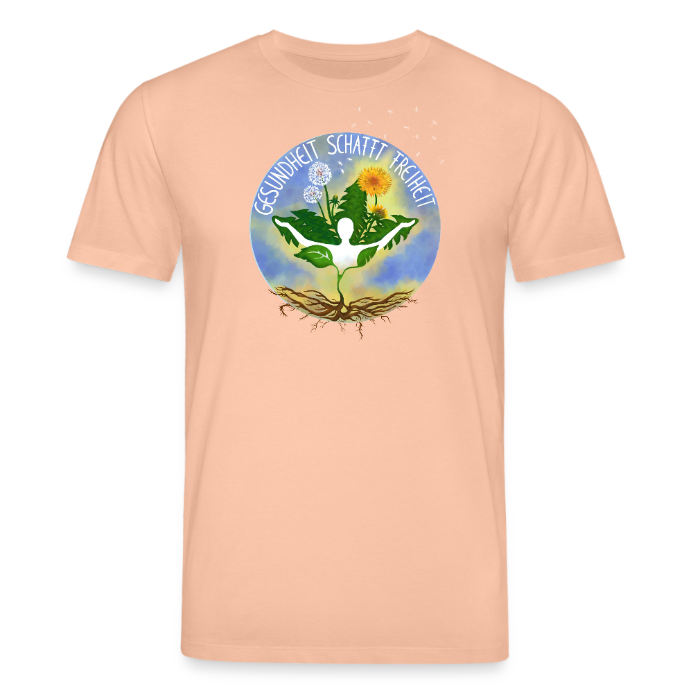 Gesundheit schafft Freiheit (Zurück zur Natur) / 100% Bio T-Shirt Herren - Pfirsich