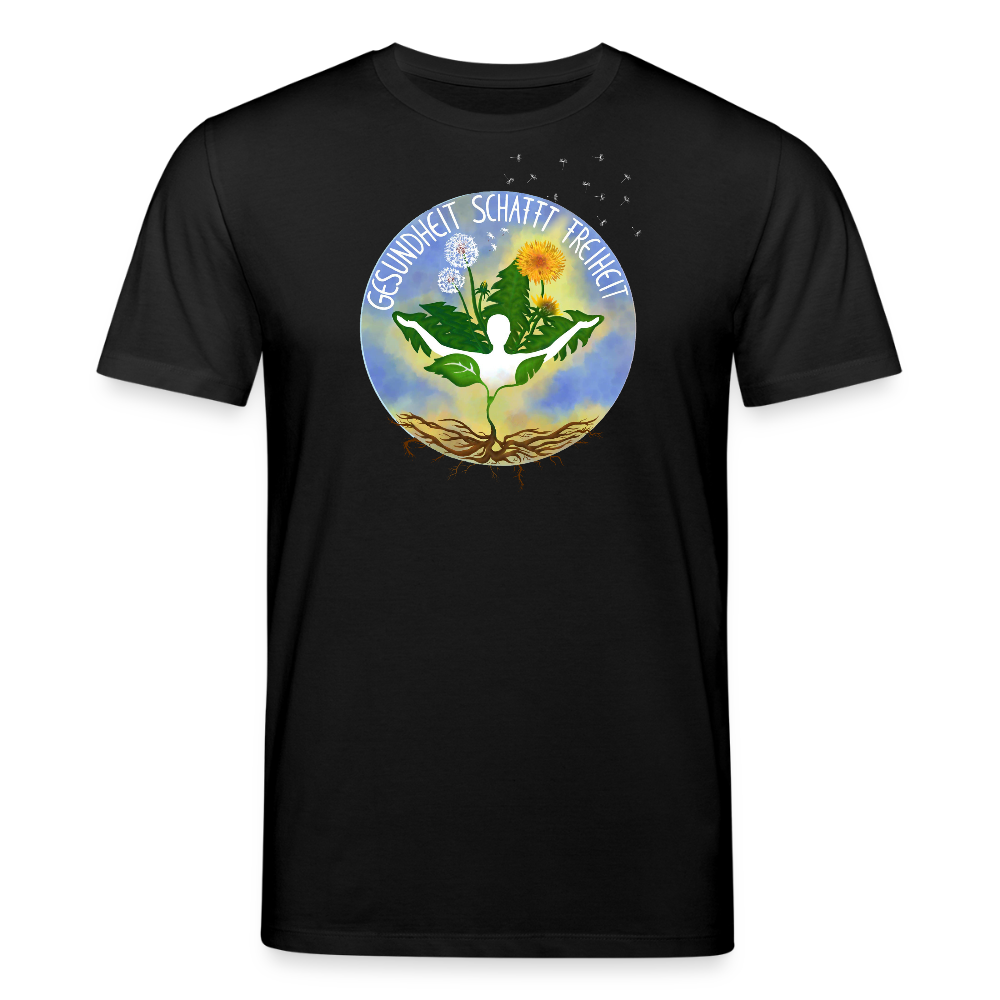 Gesundheit schafft Freiheit (Zurück zur Natur) / 100% Bio T-Shirt Herren - Schwarz