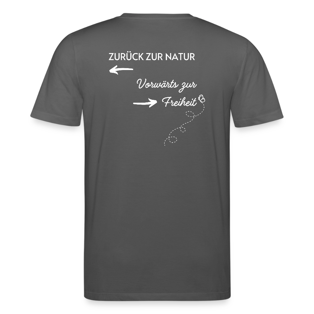 Gesundheit schafft Freiheit (Zurück zur Natur) / 100% Bio T-Shirt Herren - Anthrazit