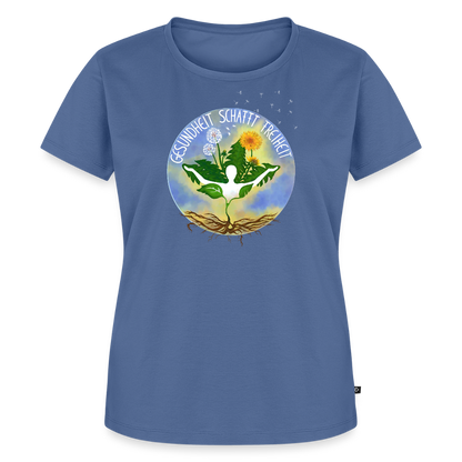 Gesundheit schafft Freiheit (Eins mit der Natur) / 100% Bio Frauen Premium T-Shirt (weiß) - Taubenblau