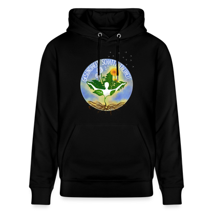 Gesundheit schafft Freiheit (FREI) / 100% Bio Unisex-Kapuzenpullover - Schwarz