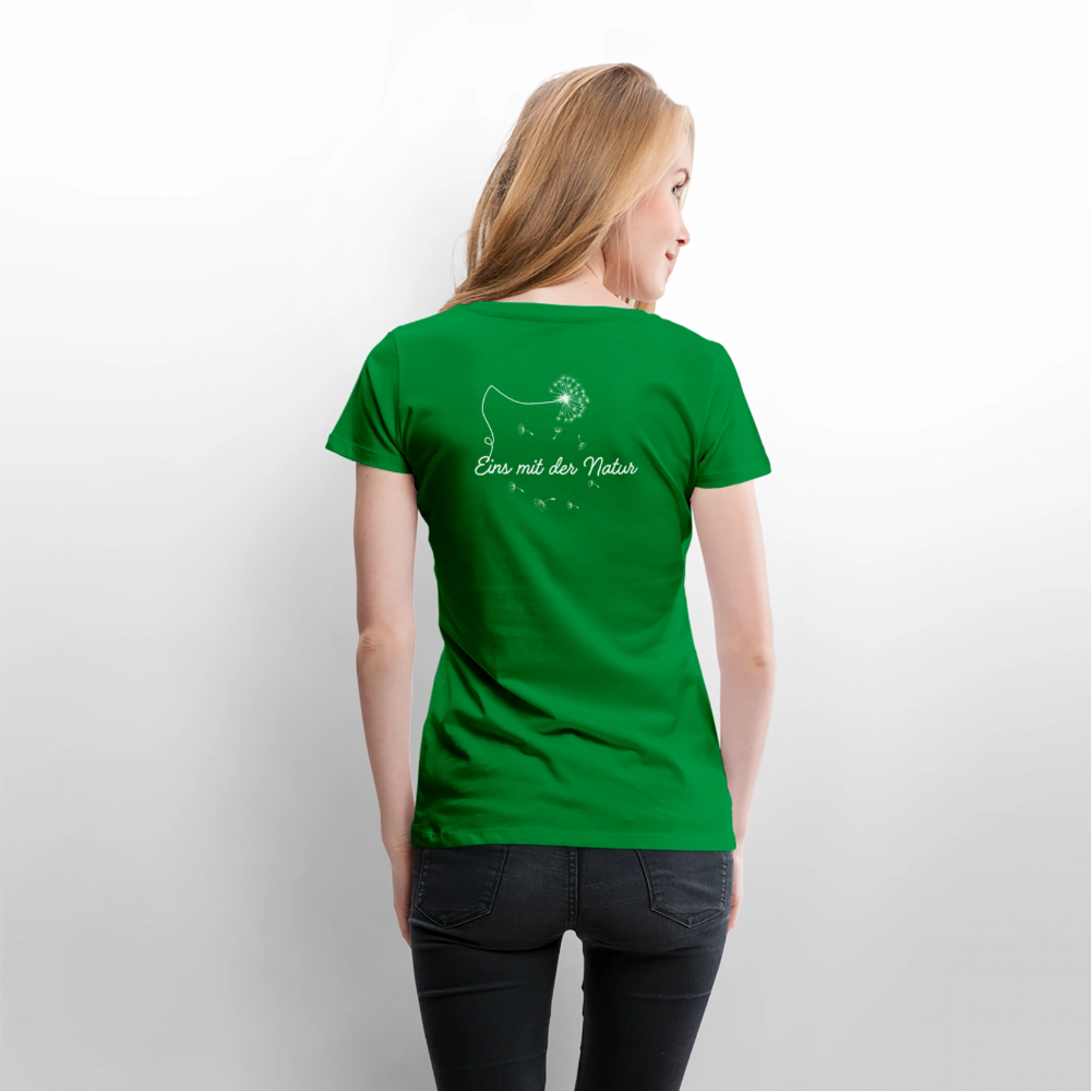 Gesundheit schafft Freiheit (Eins mit der Natur) / 100% Bio Frauen Premium T-Shirt (weiß) - Grün