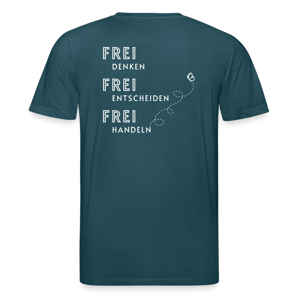 Gesundheit schafft Freiheit (FREI) / 100% Bio T-Shirt Herren - Dunkles Petrol