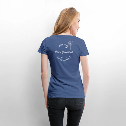 Gesundheit schafft Freiheit (1) / 100% Bio Frauen Premium T-Shirt (weiß) - Taubenblau
