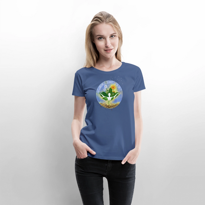 Gesundheit schafft Freiheit (Natur ist kein Trend) / 100% Bio Frauen Premium T-Shirt (weiß) - Taubenblau
