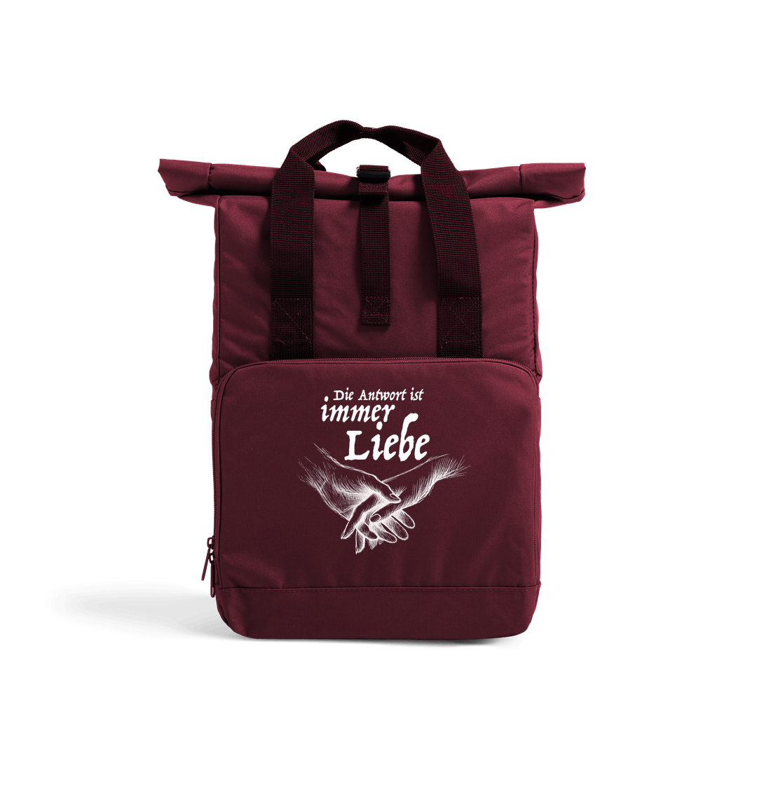 Burgundy Antwort Recycled Twin handle Roll-Top Backpack