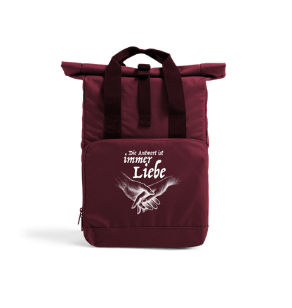 Burgundy Antwort Recycled Twin handle Roll-Top Backpack