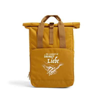 Mustard Antwort Recycled Twin handle Roll-Top Backpack