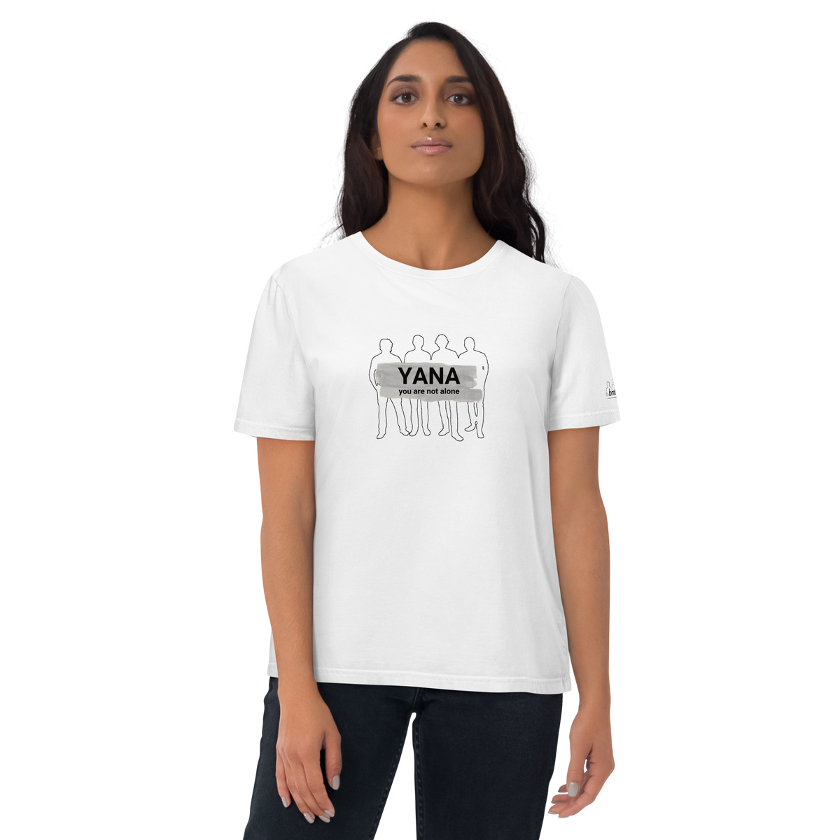 brothers YANA you are not alone - Unisex-Bio-Baumwoll-T-Shirt / weiss