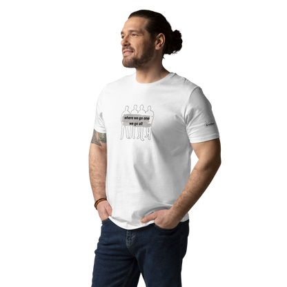 brothers Where we go one - Unisex-Bio-Baumwoll-T-Shirt / weiss